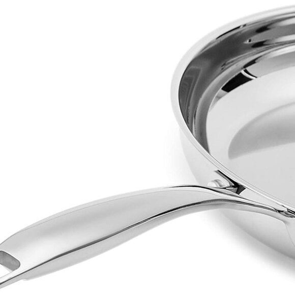 2-Piece Oven Safe, Stainless Steel Induction Frying Pan, Silver, 8" & 10" - Picture 4 of 9